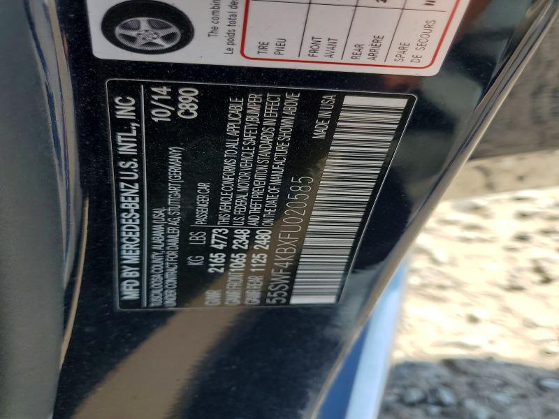 Aukcja sprzedaży 2015 Mercedes-benz C, vin: 55SWF4KBXFU020585, numer aukcji: 47721396