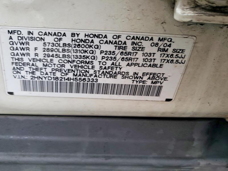 Продажа на аукционе авто 2004 Acura Mdx, vin: 2HNYD18214H556333, номер лота: 46911216