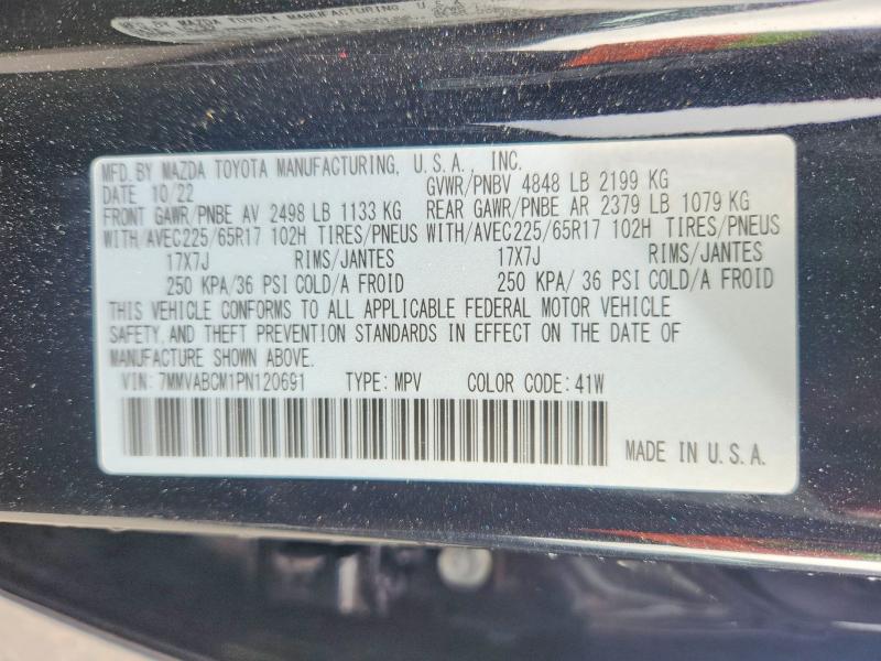 47425906 :رقم المزاد ، 7MMVABCM1PN120691 vin ، 2023 Mazda Cx-50 مزاد بيع