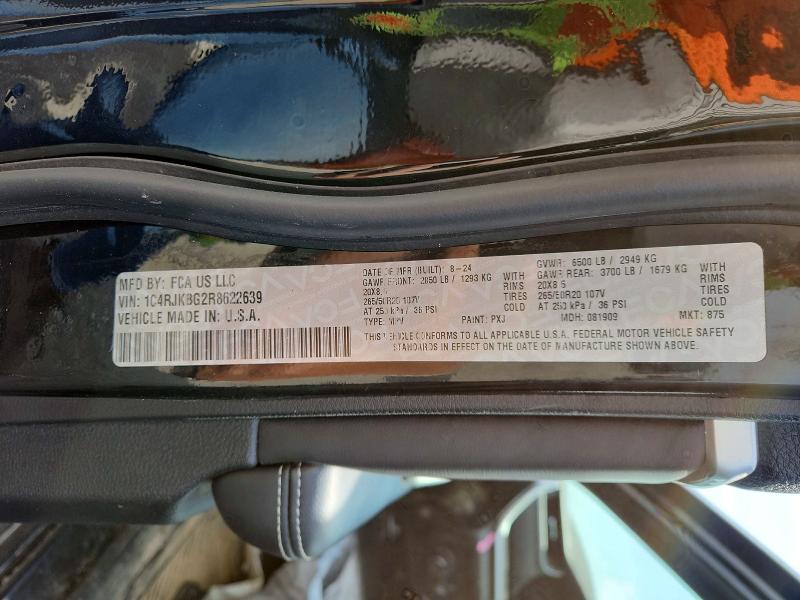 Продажа на аукционе авто 2024 Jeep Grand Cherokee, vin: 1C4RJKBG2R8622639, номер лота: 46122636