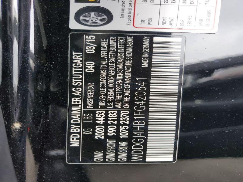 Auction sale of the 2015 Mercedes-benz C, vin: WDDGJ4HB1FG420641, lot number: 41667046
