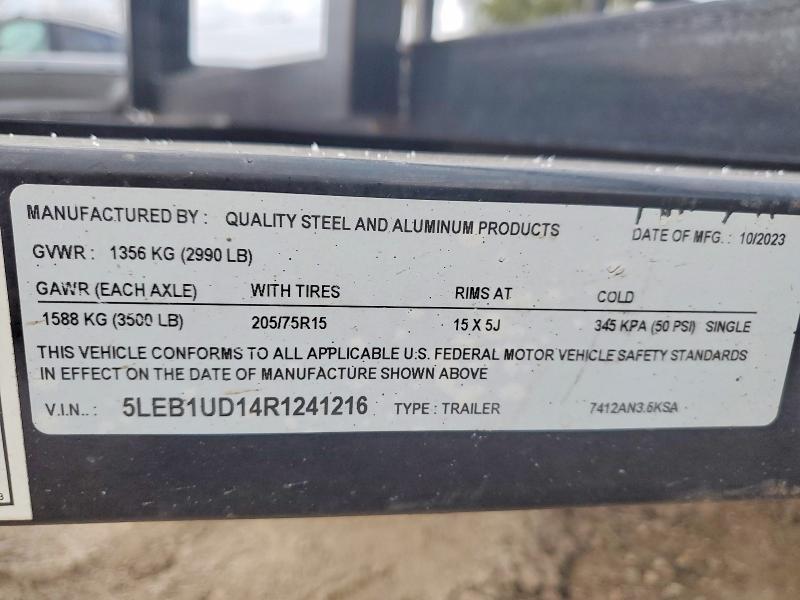 Aukcja sprzedaży 2024 Quality Steel Unknown, vin: 5LEB1UD14R1241216, numer aukcji: 46448756