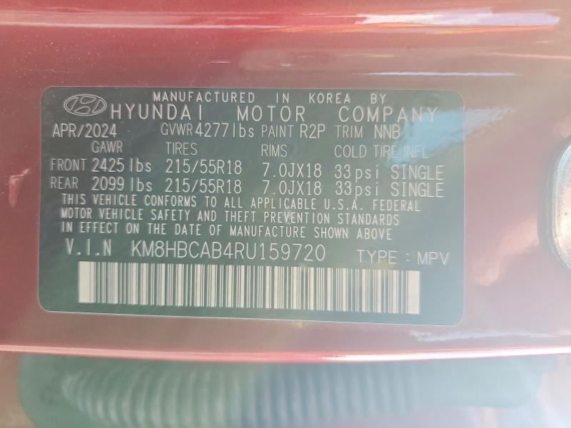 Продажа на аукционе авто 2024 Hyundai Kona, vin: KM8HBCAB4RU159720, номер лота: 45558986
