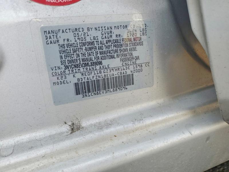 Продажа на аукционе авто 2021 Nissan Versa, vin: 3N1CN8EV3ML889096, номер лота: 41964406