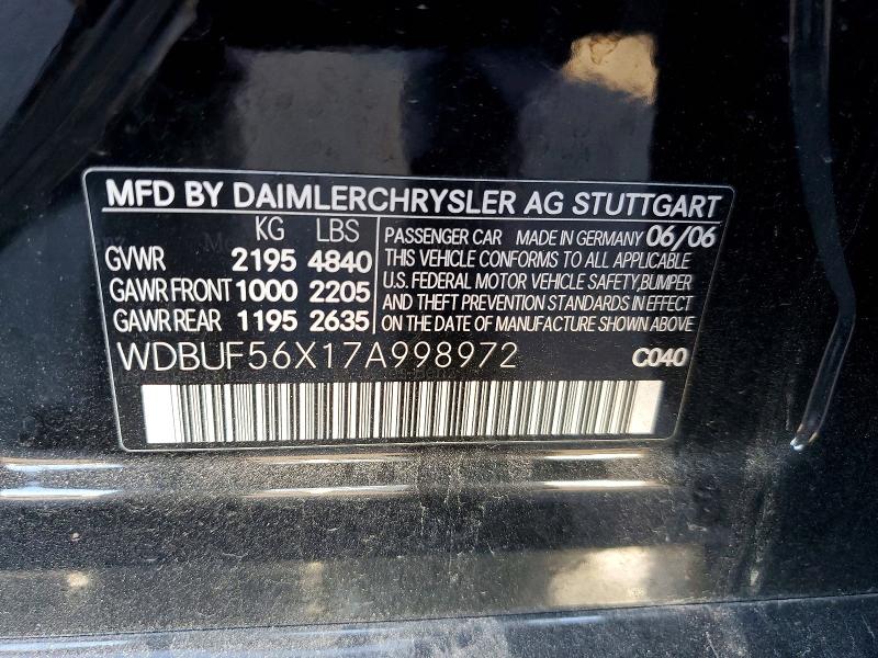 Продажа на аукционе авто 2007 Mercedes-benz E, vin: WDBUF56X17A998972, номер лота: 45950296