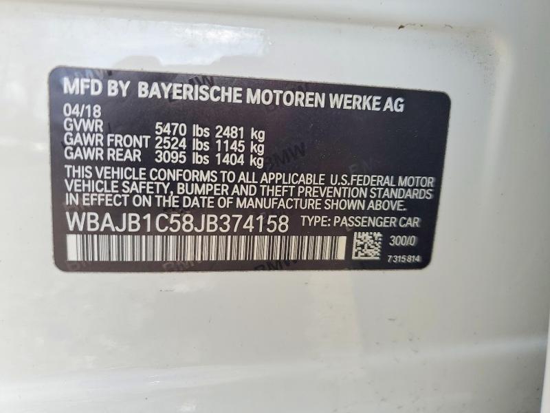 Продажа на аукционе авто 2018 Bmw Motorrad 530xe, vin: WBAJB1C58JB374158, номер лота: 45537806