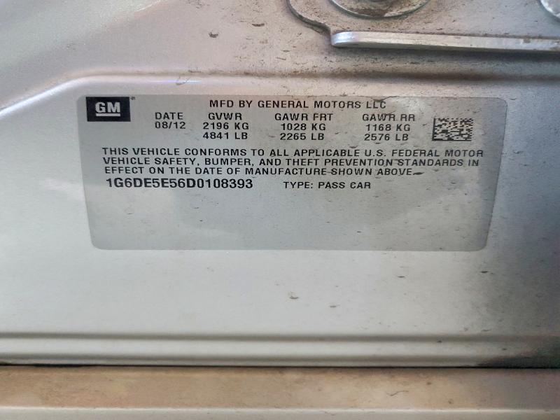 2013 Cadillac Cts მანქანა იყიდება აუქციონზე, vin: 1G6DE5E56D0108393, აუქციონის ნომერი: 47291196