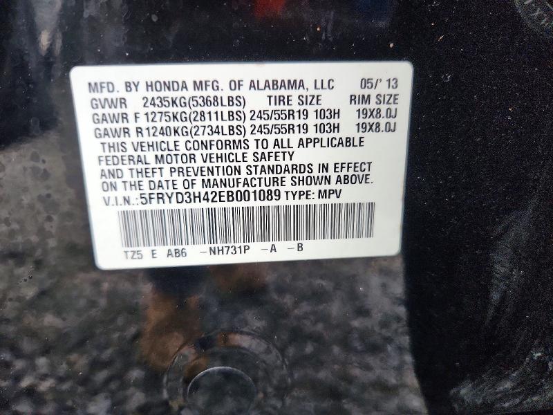 Aukcja sprzedaży 2014 Acura Mdx, vin: 5FRYD3H42EB001089, numer aukcji: 45499166