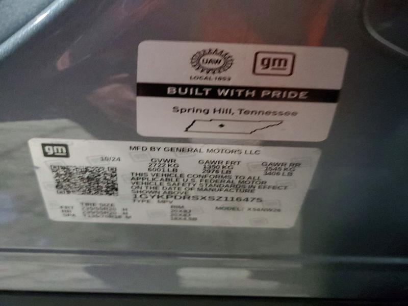 46615186 :رقم المزاد ، 1GYKPDRSXSZ116475 vin ، 2025 Cadillac Xt6 مزاد بيع