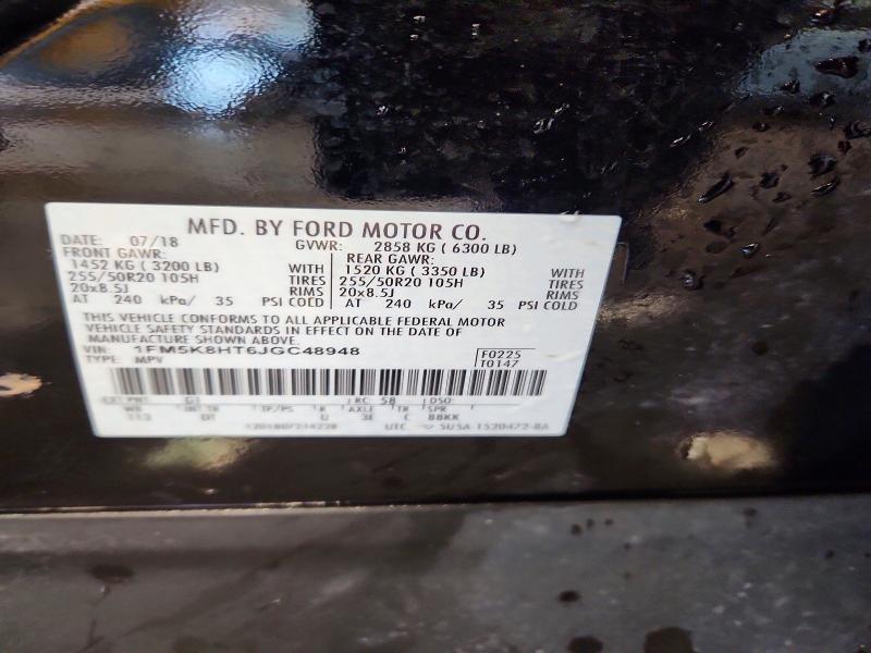 Aukcja sprzedaży 2018 Ford Explorer, vin: 1FM5K8HT6JGC48948, numer aukcji: 47556446