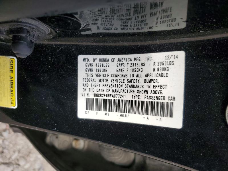 41874346 :رقم المزاد ، 1HGCR2F89FA077241 vin ، 2015 Honda Accord مزاد بيع