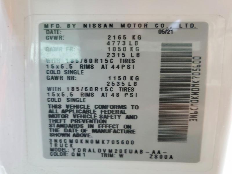 Aukcja sprzedaży 2021 Nissan Nv200, vin: 3N6CM0KN0MK705600, numer aukcji: 42045756