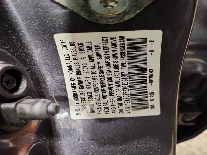 41868296 :رقم المزاد ، 19XFC2F5XGE094907 vin ، 2016 Honda Civic مزاد بيع
