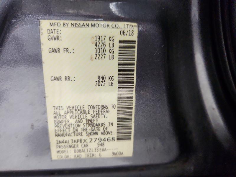 45612856 :رقم المزاد ، 1N4AL3AP8JC279468 vin ، 2018 Nissan Altima مزاد بيع