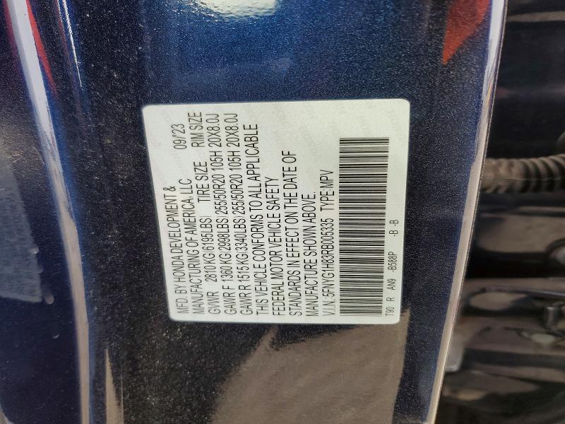 46990316 :رقم المزاد ، 5FNYG1H83RB005335 vin ، 2024 Honda Pilot مزاد بيع