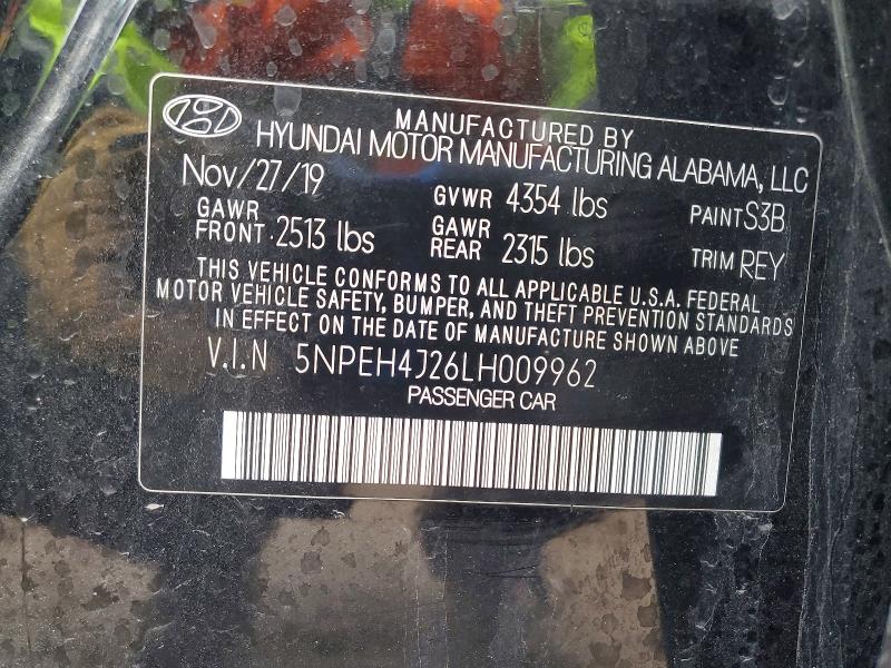 Aukcja sprzedaży 2020 Hyundai Sonata, vin: 5NPEH4J26LH009962, numer aukcji: 79665055