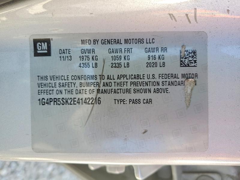 2014 Buick Verano მანქანა იყიდება აუქციონზე, vin: 1G4PR5SK2E4142216, აუქციონის ნომერი: 46940256