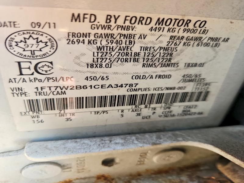 Продаж на аукціоні авто 2012 Ford F250, vin: 1FT7W2B61CEA34787, номер лоту: 45929456