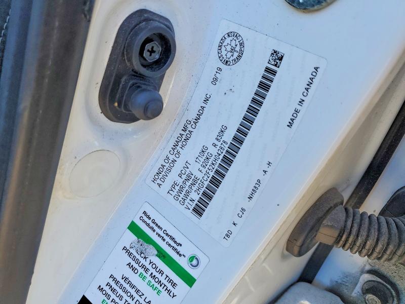 2019 Honda Civic მანქანა იყიდება აუქციონზე, vin: 2HGFC2F52KH042878, აუქციონის ნომერი: 45931126