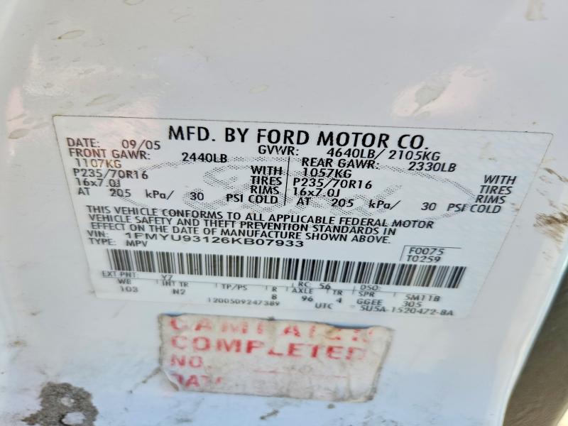 Продаж на аукціоні авто 2006 Ford Escape, vin: 1FMYU93126KB07933, номер лоту: 46817666