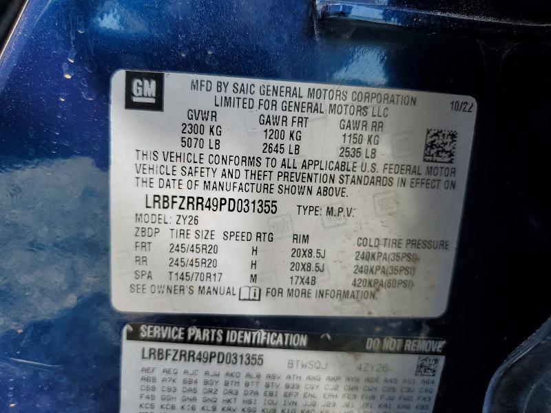 46679906 :رقم المزاد ، LRBFZRR49PD031355 vin ، 2023 Buick Envision مزاد بيع