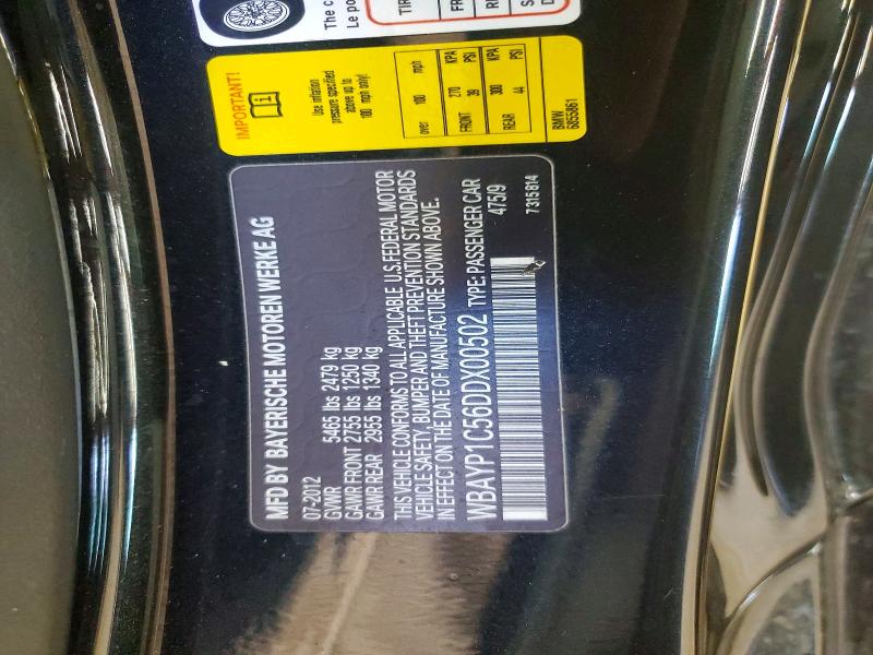 Продажа на аукционе авто 2013 Bmw 650, vin: WBAYP1C56DDX00502, номер лота: 77205035