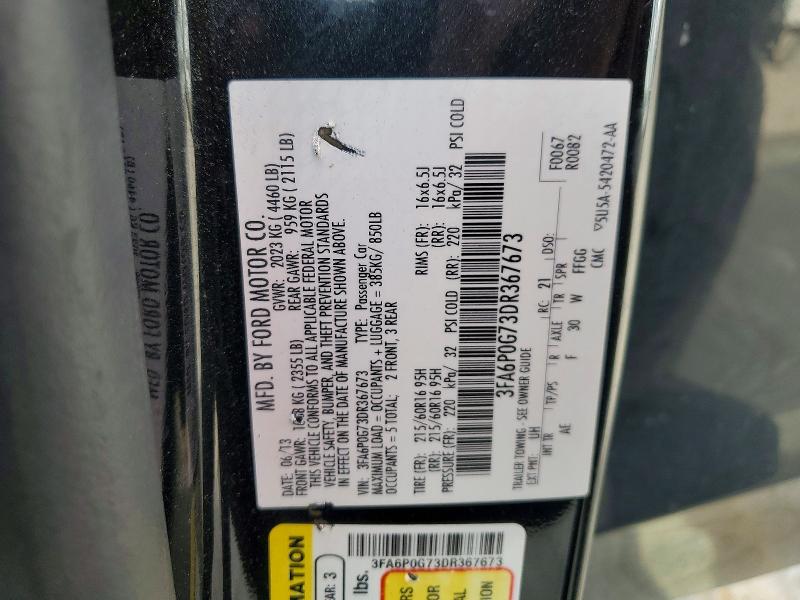 Продажа на аукционе авто 2013 Ford Fusion, vin: 3FA6P0G73DR367673, номер лота: 79624255