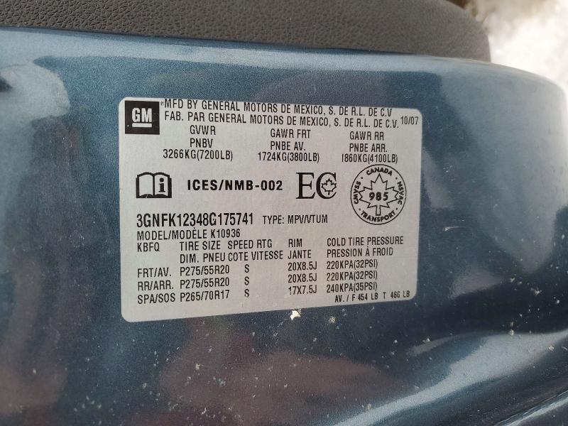 Aukcja sprzedaży 2008 Chevrolet Avalanche, vin: 3GNFK12348G175741, numer aukcji: 46030836