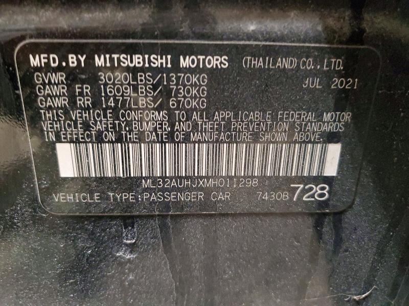Продаж на аукціоні авто 2021 Mitsubishi Mirage, vin: ML32AUHJXMH011298, номер лоту: 46446686