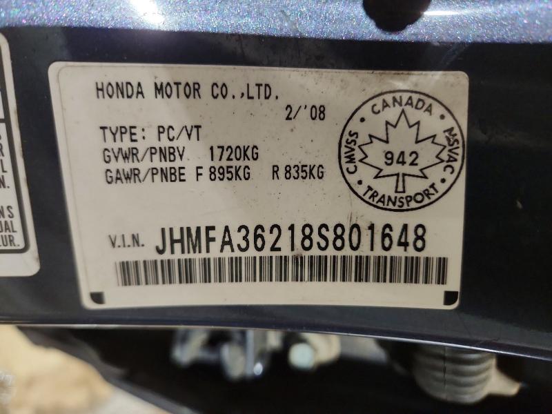 2008 Honda Civic მანქანა იყიდება აუქციონზე, vin: JHMFA36218S801648, აუქციონის ნომერი: 46193616