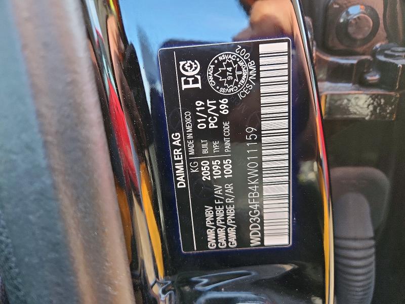 45469586 :رقم المزاد ، WDD3G4FB4KW011159 vin ، 2019 Mercedes-benz A مزاد بيع