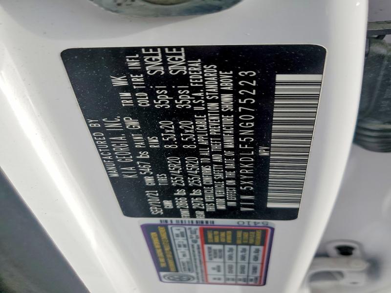 Продажа на аукционе авто 2022 Kia Sorento, vin: 5XYRKDLF5NG075223, номер лота: 47811816