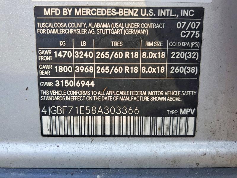 Продажа на аукционе авто 2008 Mercedes-benz Gl, vin: 4JGBF71E58A303366, номер лота: 79414105