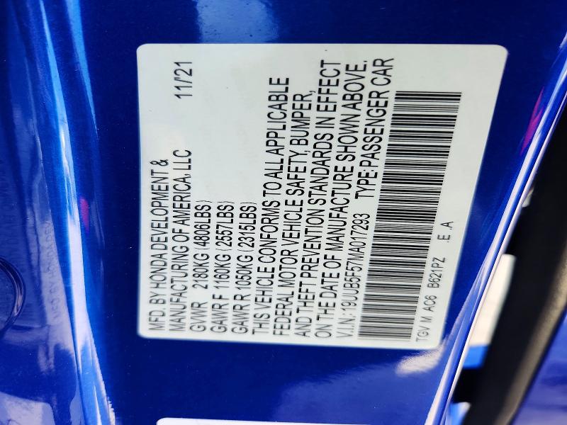 Продаж на аукціоні авто 2021 Acura Tlx, vin: 19UUB5F57MA017293, номер лоту: 45815046