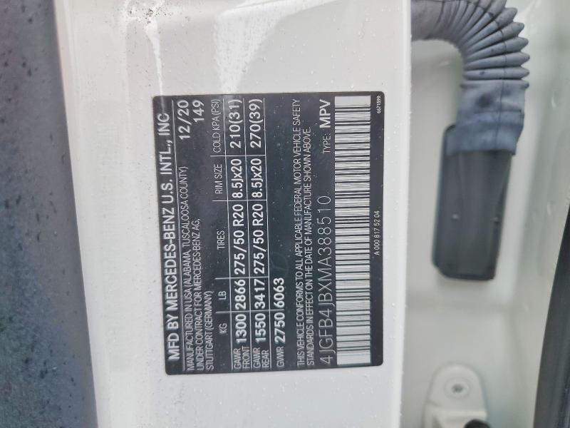 Aukcja sprzedaży 2021 Mercedes-benz Gle, vin: 4JGFB4JBXMA388510, numer aukcji: 46575006