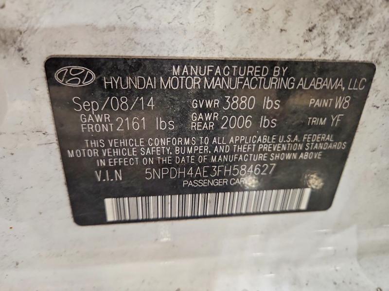 Продажа на аукционе авто 2015 Hyundai Elantra, vin: 5NPDH4AE3FH584627, номер лота: 46533646