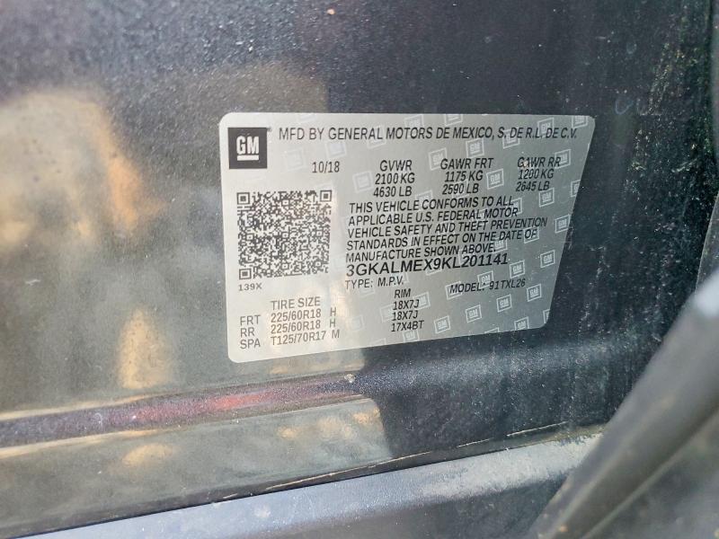 47741246 :رقم المزاد ، 3GKALMEX9KL201141 vin ، 2019 Gmc Terrain مزاد بيع