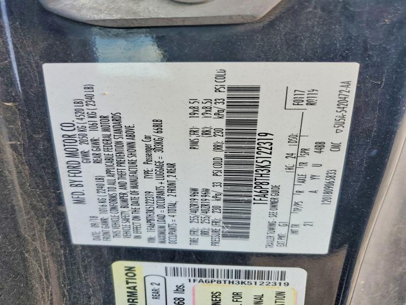 Aukcja sprzedaży 2019 Ford Mustang, vin: 1FA6P8TH3K5122319, numer aukcji: 46752406