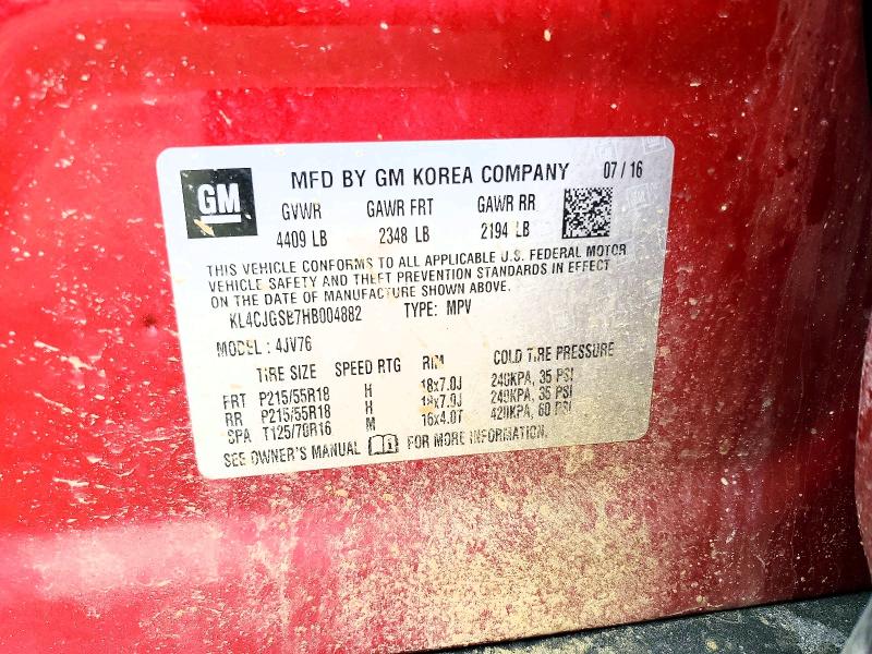 Aukcja sprzedaży 2017 Buick Encore, vin: KL4CJGSB7HB004882, numer aukcji: 79667365