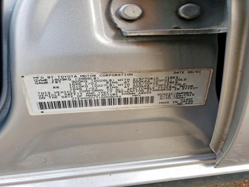 Продажа на аукционе авто 2001 Toyota Rav4, vin: JTEHH20V716008044, номер лота: 46191116