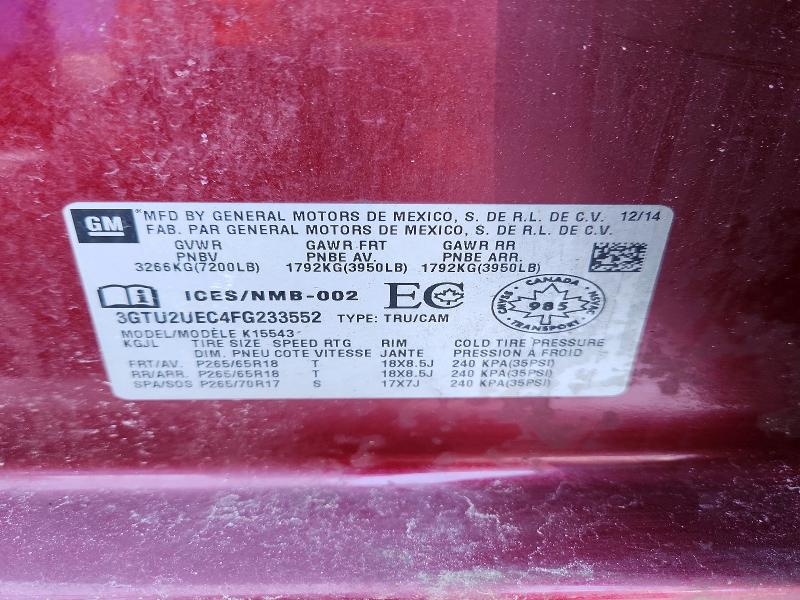 Aukcja sprzedaży 2015 Gmc Sierra, vin: 3GTU2UEC4FG233552, numer aukcji: 78427945