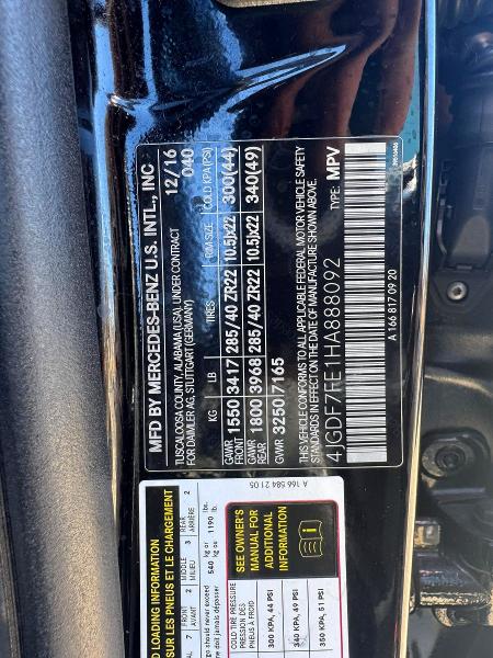 Продаж на аукціоні авто 2017 Mercedes-benz Gls, vin: 4JGDF7FE1HA888092, номер лоту: 45852196