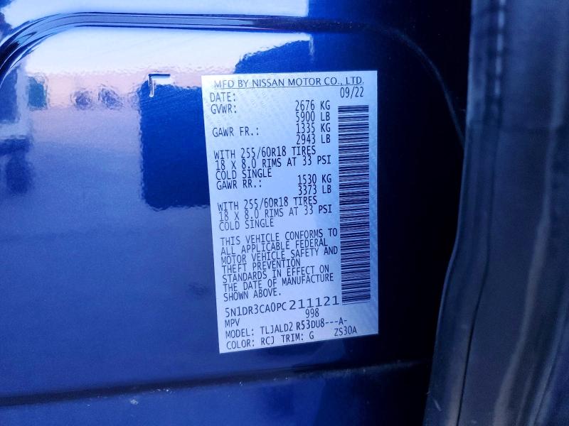 Продаж на аукціоні авто 2023 Nissan Pathfinder, vin: 5N1DR3CA0PC211121, номер лоту: 46830816