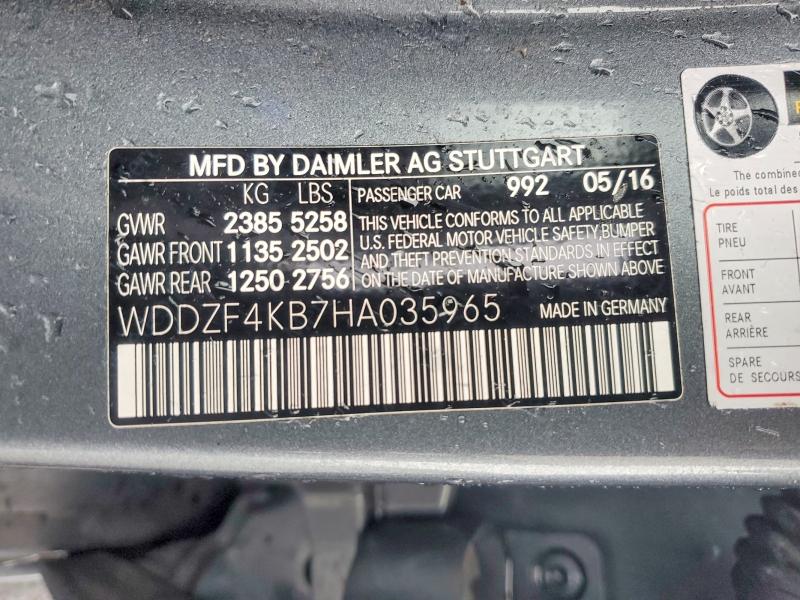 Продажа на аукционе авто 2017 Mercedes-benz E, vin: WDDZF4KB7HA035965, номер лота: 79512075