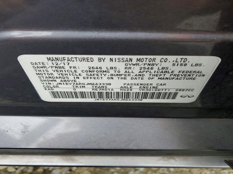 Продажа на аукционе авто 2018 Infiniti Q50, vin: JN1EV7AR0JM443338, номер лота: 79611955