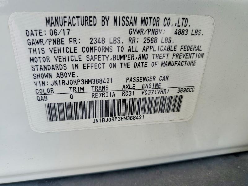 Aukcja sprzedaży 2017 Infiniti Qx50, vin: JN1BJ0RP3HM388421, numer aukcji: 47526416