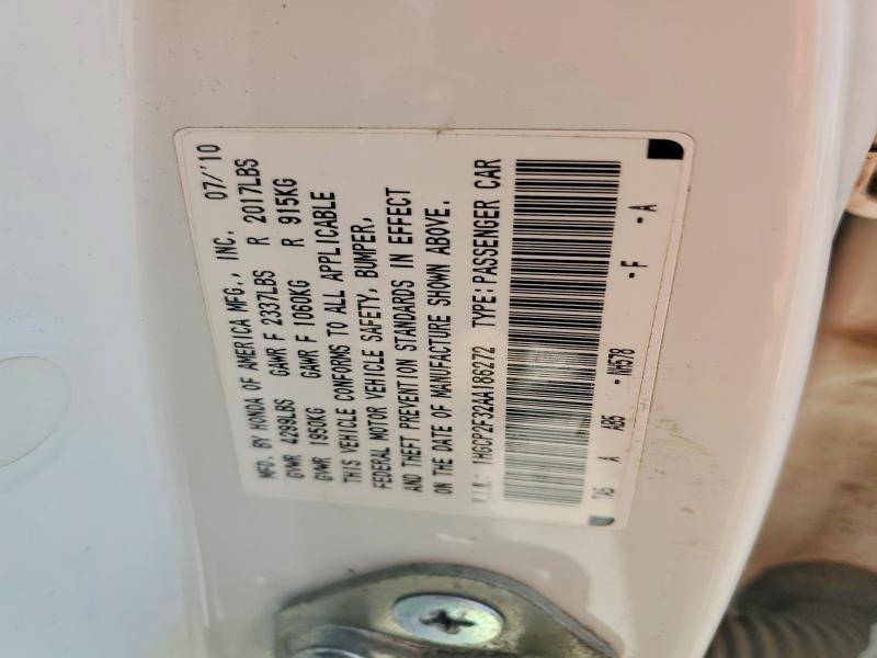 2010 Honda Accord მანქანა იყიდება აუქციონზე, vin: 1HGCP2F32AA186272, აუქციონის ნომერი: 79902545