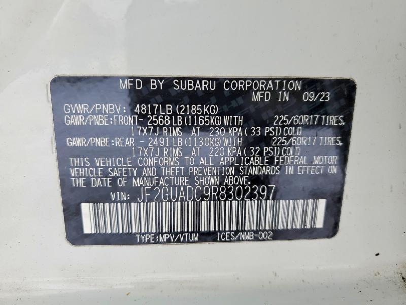 Aukcja sprzedaży 2024 Subaru Crosstrek, vin: JF2GUADC9R8302397, numer aukcji: 79312905