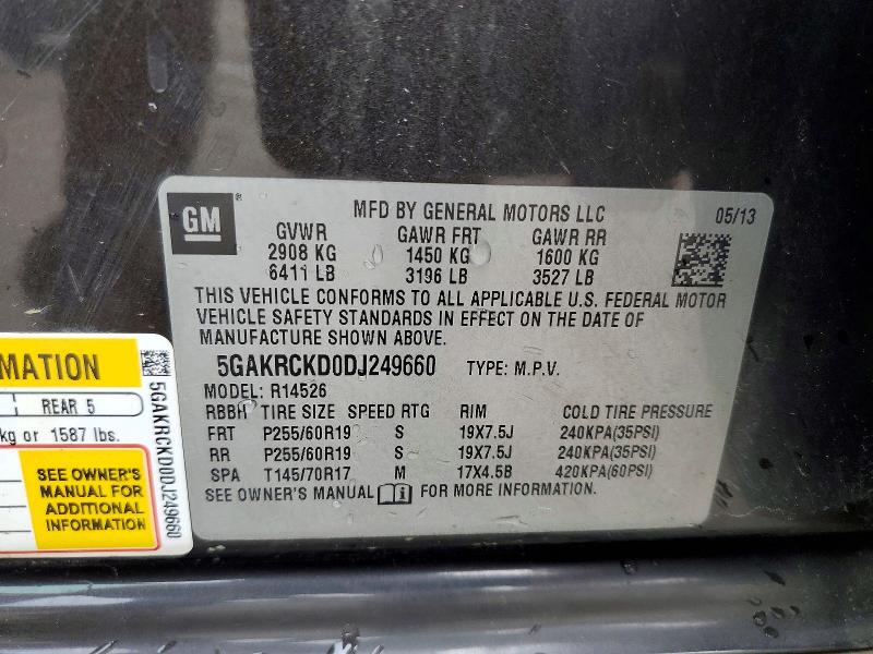 Продажа на аукционе авто 2013 Buick Enclave, vin: 5GAKRCKD0DJ249660, номер лота: 41963836