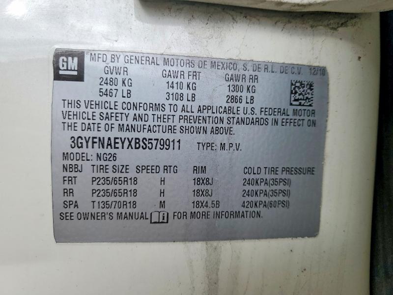 Продажа на аукционе авто 2011 Cadillac Srx, vin: 3GYFNAEYXBS579911, номер лота: 46343526